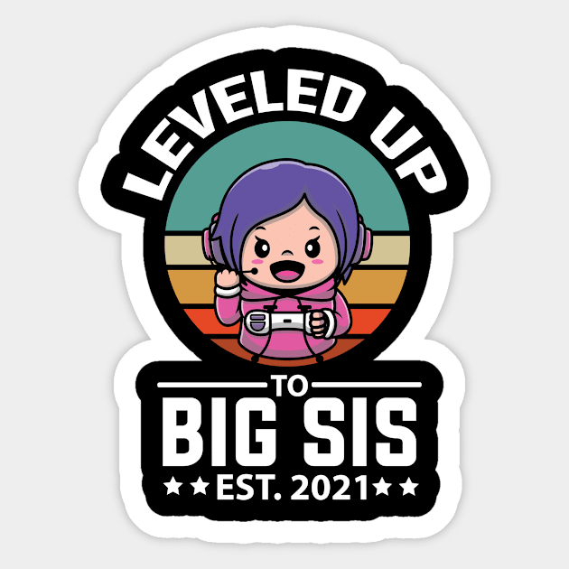 Leveled Up To Big Sister Est Pregnancy Announcement Sticker by 2blackcherries